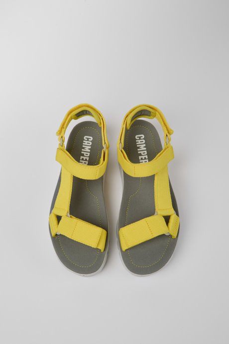 Design Oruga Up Yellow Recycled Pet Sandals For Women Camper