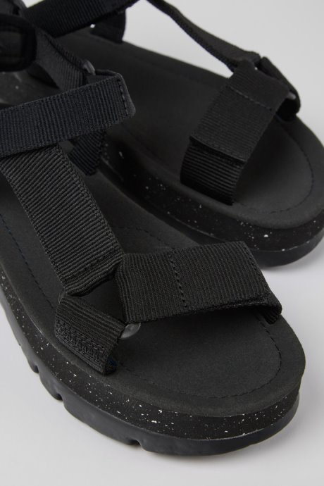 Exclusive Camper Oruga Up Black Recycled Pet Sandals For Women