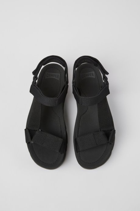 Exclusive Camper Oruga Up Black Recycled Pet Sandals For Women