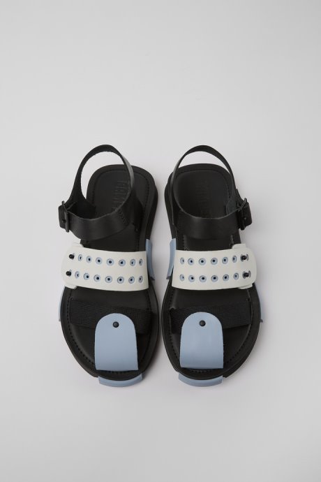 Exclusive Camper Set Black And White Leather Sandals For Women