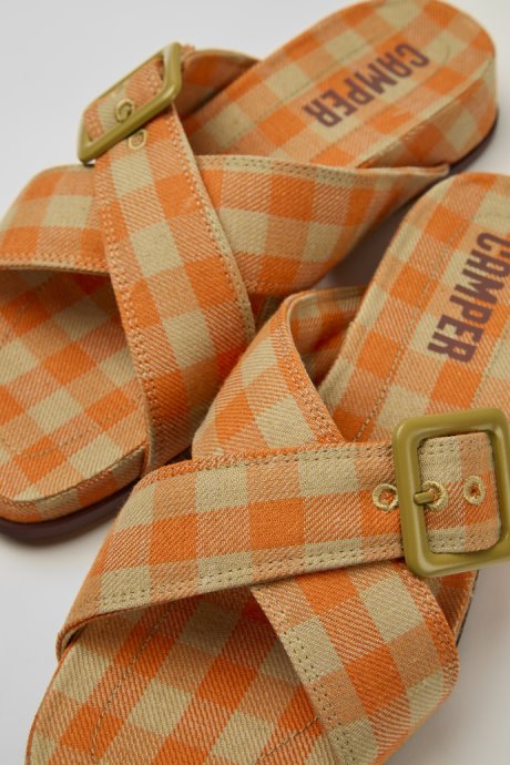 Exclusive Camper Atonik Orange And Beige Sandals For Women