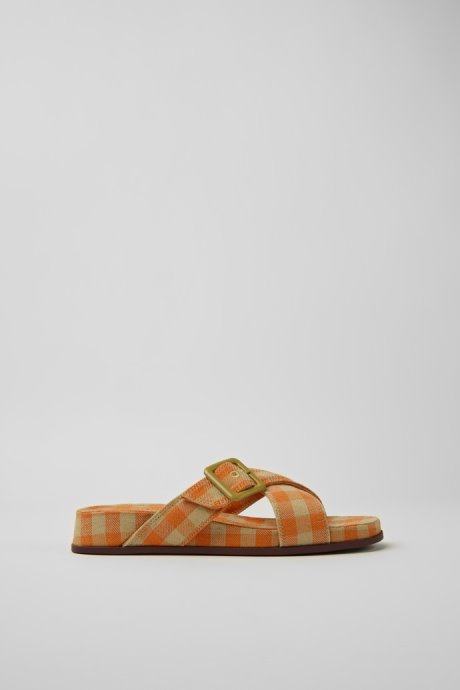 Exclusive Camper Atonik Orange And Beige Sandals For Women