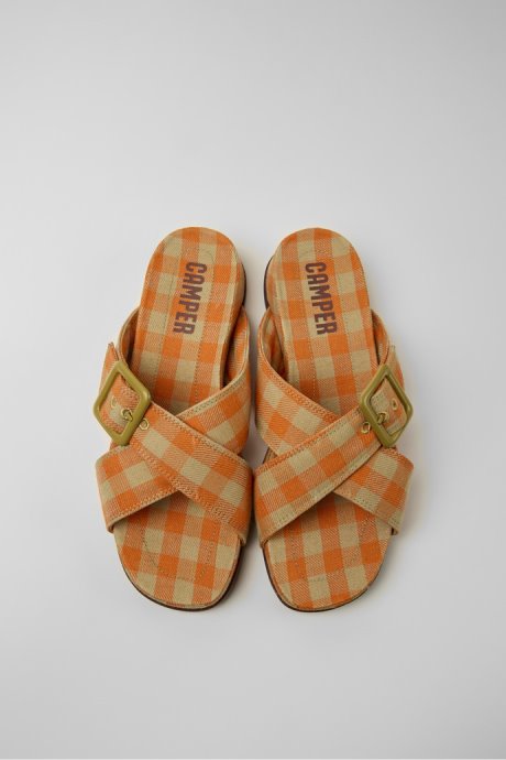 Exclusive Camper Atonik Orange And Beige Sandals For Women