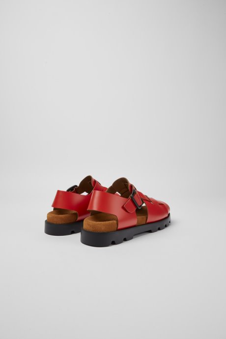 Camper Design Brutus Sandal Red Leather Sandals For Women