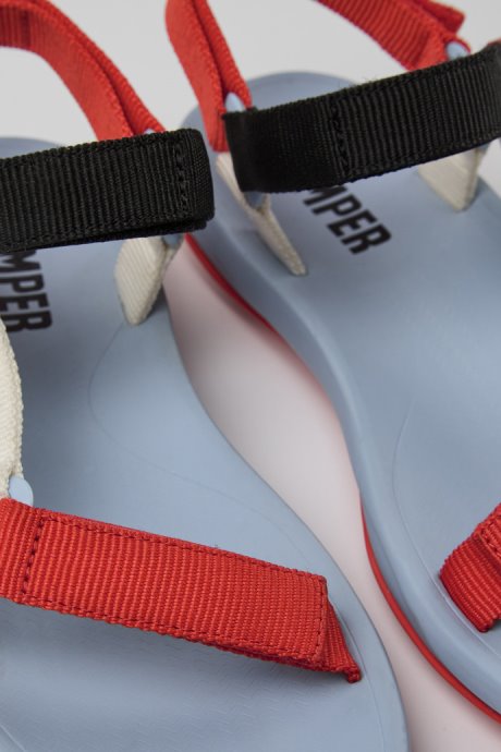 Design Match Red White And Black Sandals For Women Camper