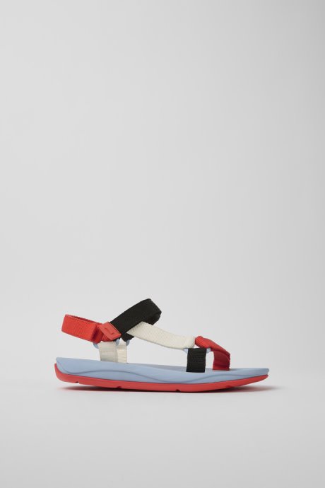Design Match Red White And Black Sandals For Women Camper