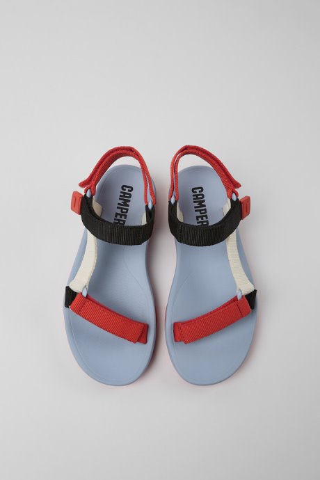 Design Match Red White And Black Sandals For Women Camper