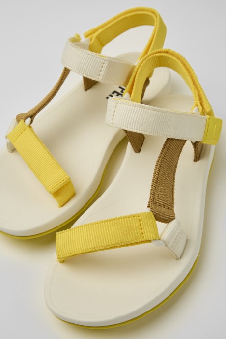 Exclusive Camper Match Yellow White And Brown Sandals For Women