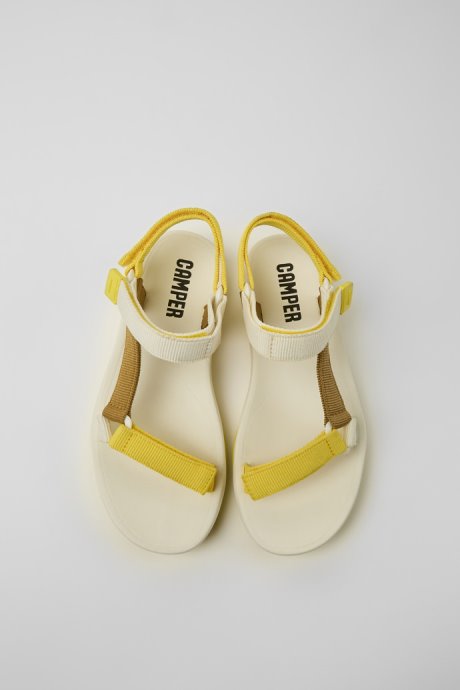 Exclusive Camper Match Yellow White And Brown Sandals For Women