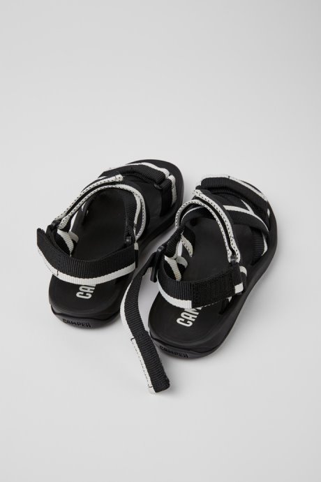 Design Match Black And White Recycled Pet Sandals For Women Camper