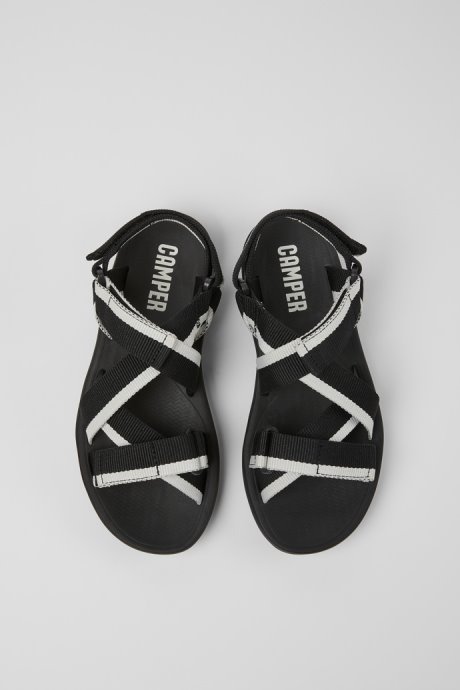 Design Match Black And White Recycled Pet Sandals For Women Camper