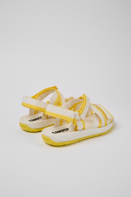 Match White And Yellow Recycled Pet Sandals For Women Camper New Arrivals
