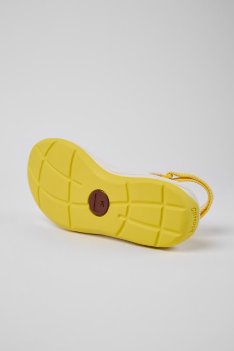Match White And Yellow Recycled Pet Sandals For Women Camper New Arrivals