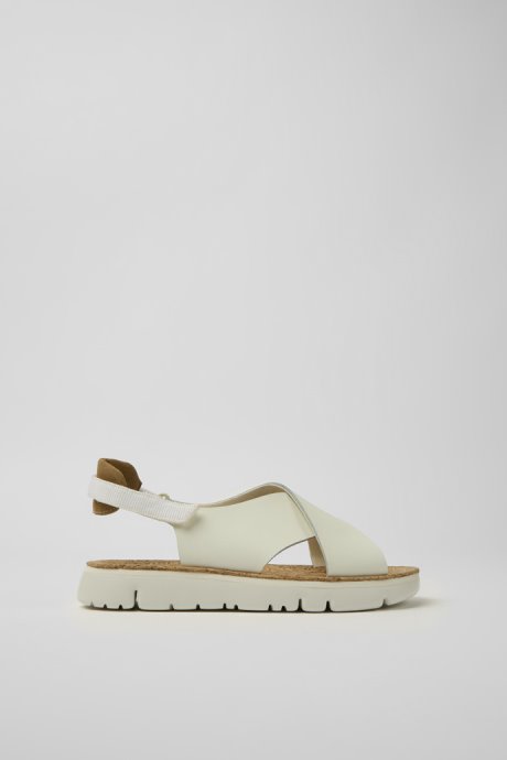 Camper Oruga White Leather And Recycled Pet Sandals For Women New Arrivals