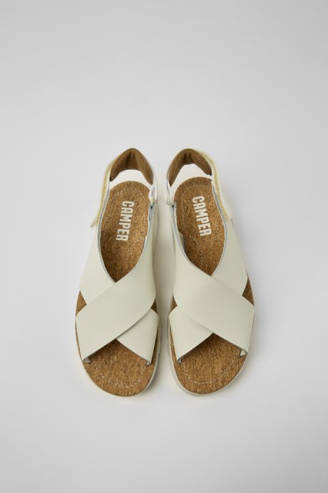 Camper Oruga White Leather And Recycled Pet Sandals For Women New Arrivals