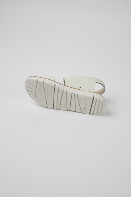Design Oruga White Leather Sandals For Women Camper