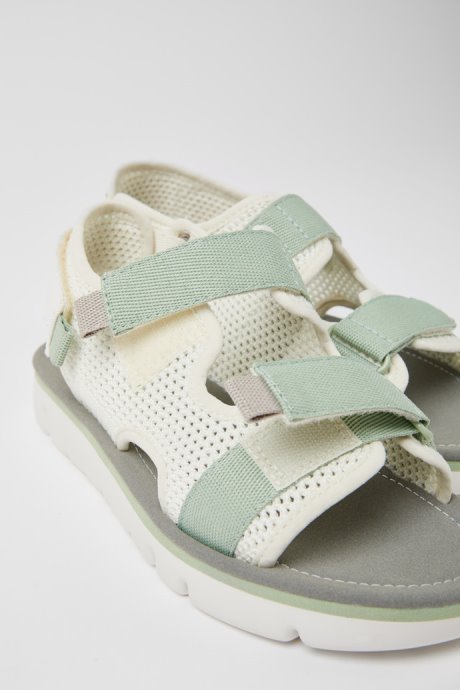 Exclusive Camper Oruga White Green And Grey Sandals For Women