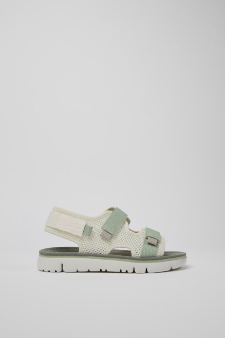 Exclusive Camper Oruga White Green And Grey Sandals For Women