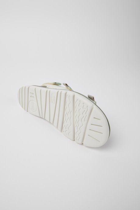 Exclusive Camper Oruga White Green And Grey Sandals For Women