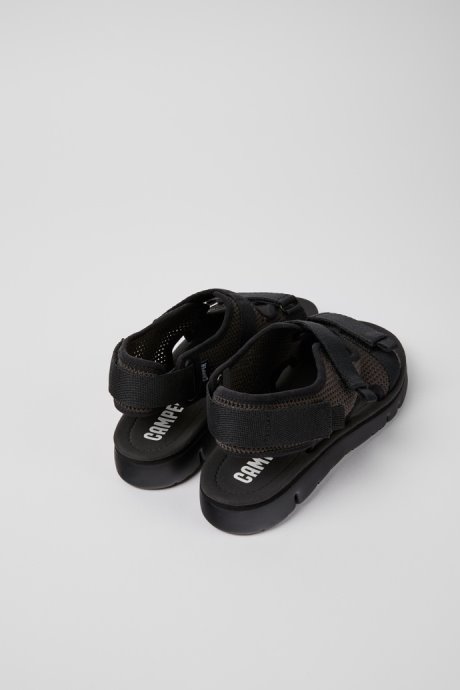 Design Oruga Black And Grey Sandals For Women Camper