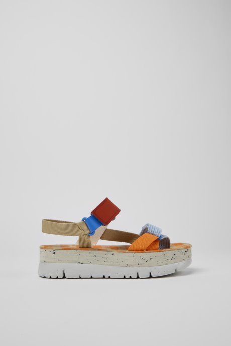 Oruga Up Beige Blue And Red Sandals For Women Exclusive Camper