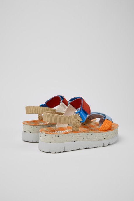 Oruga Up Beige Blue And Red Sandals For Women Exclusive Camper