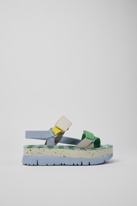 Oruga Up Blue Green And Grey Sandals For Women Exclusive Camper