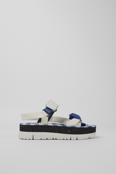 Design Oruga Up White Blue And Black Sandals For Women Camper