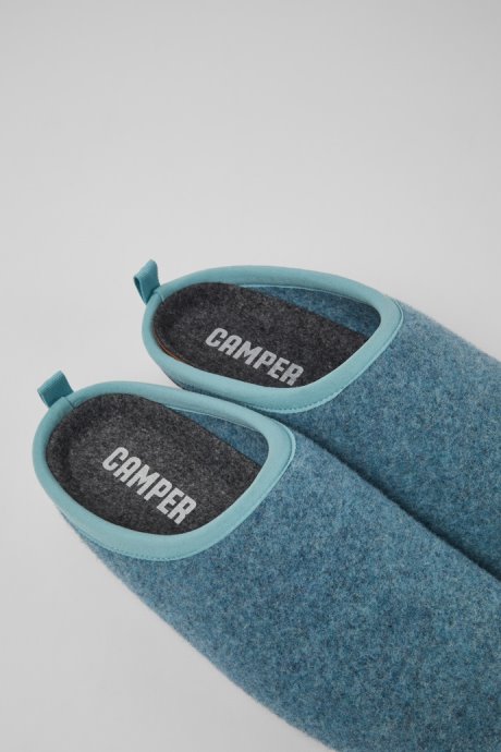 Camper Wabi Light Blue Wool Women's Slippers New Arrivals