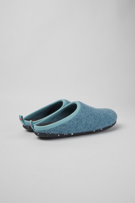 Camper Wabi Light Blue Wool Women's Slippers New Arrivals