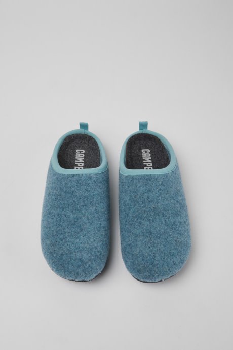 Camper Wabi Light Blue Wool Women's Slippers New Arrivals