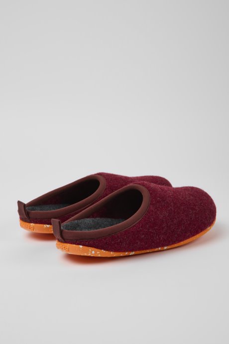 Wabi Burgundy Wool Slippers For Women Camper New Arrivals