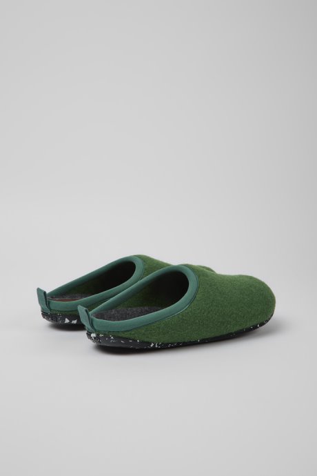 Exclusive Camper Wabi Green Wool Slippers For Women