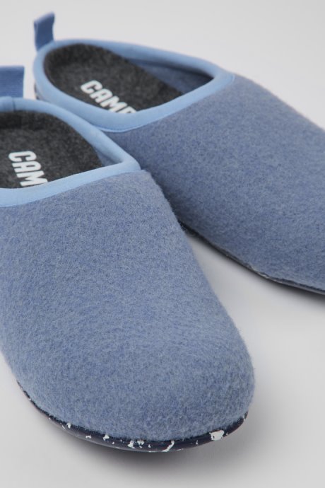 Design Wabi Blue Wool Slippers For Women Camper