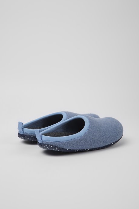 Design Wabi Blue Wool Slippers For Women Camper