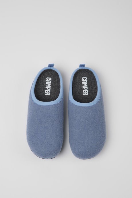 Design Wabi Blue Wool Slippers For Women Camper