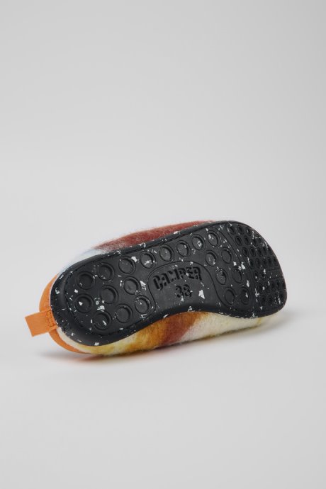 Wabi Orange Blue And White Recycled Wool Slippers For Women Camper New Arrivals