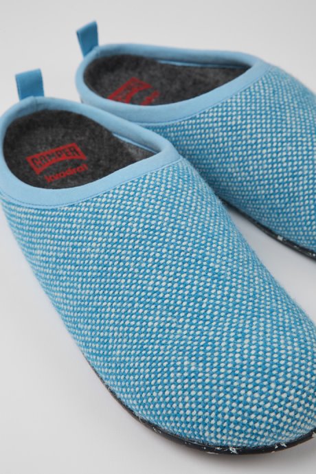 Camper Design Wabi Blue Wool And Viscose Slippers For Women