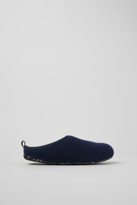 Wabi Blue Wool Slippers For Women Camper New Arrivals