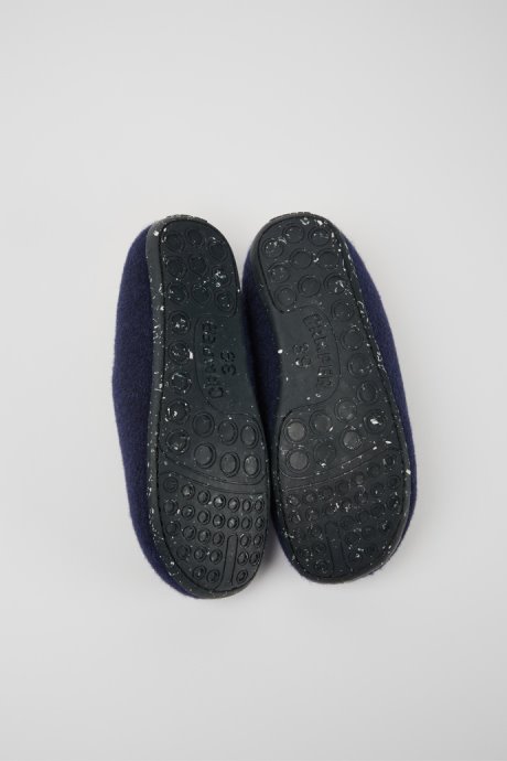 Wabi Blue Wool Slippers For Women Camper New Arrivals