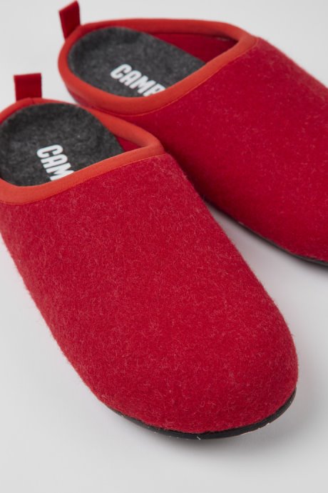 Camper Wabi Red Wool Slippers For Women New Arrivals