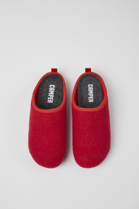 Camper Wabi Red Wool Slippers For Women New Arrivals