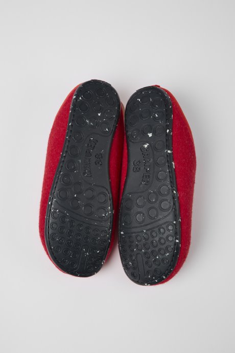 Camper Wabi Red Wool Slippers For Women New Arrivals