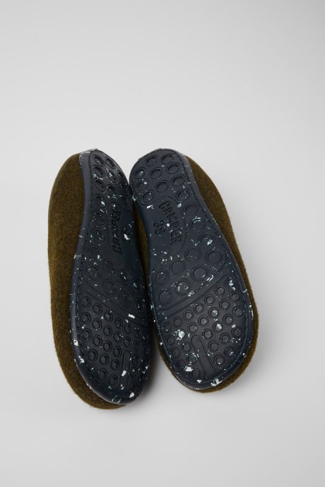 Camper Design Wabi Green Wool Slippers For Women