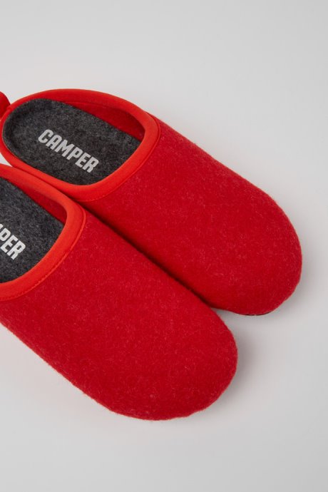 Wabi Red Wool Women's Slippers Exclusive Camper