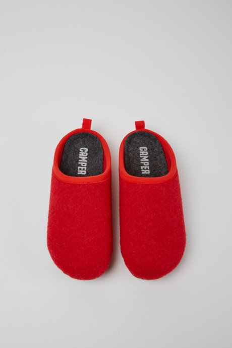 Wabi Red Wool Women's Slippers Exclusive Camper