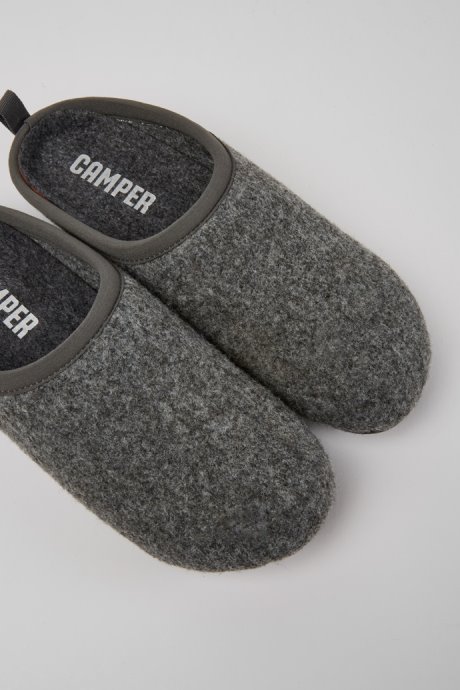 Camper Design Wabi Grey Wool Women's Slippers