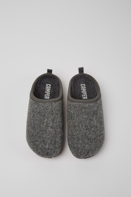 Camper Design Wabi Grey Wool Women's Slippers