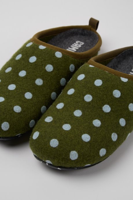 Wabi Green And Blue Wool Women's Slippers Exclusive Camper