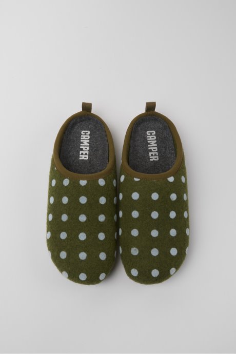 Wabi Green And Blue Wool Women's Slippers Exclusive Camper